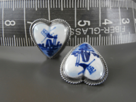 Hartvormige oorclips van 15 x 15mm