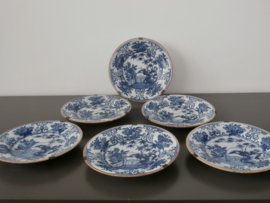 298; Set van zes borden 'De Porceleyne Bijl' 1657-1813