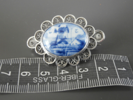 Ovale vroege broche Plateelbakkerij Schoonhoven