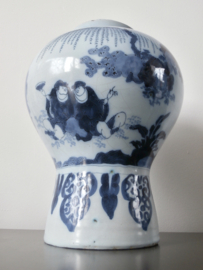Delftse pul met deksel; ca 1680-1700