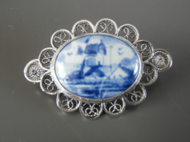 Ovale vroege broche Plateelbakkerij Schoonhoven