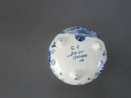 184; Delftsblauw asbakje met zilveren rand