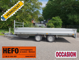 Jonge, nette, SARIS C 2000 kg  (oprij-) plateauwagen met rijplaten 4.10 x 1.85 mtr.