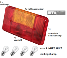 set kogellampen t.b.v. Radex 5001 unit LINKS (4 st)