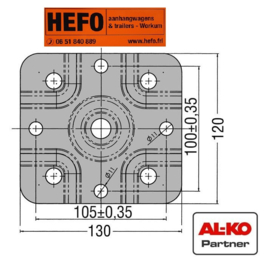AL-KO wegklapbare neuswielklem Ø 48 mm. 90° kantelbaar