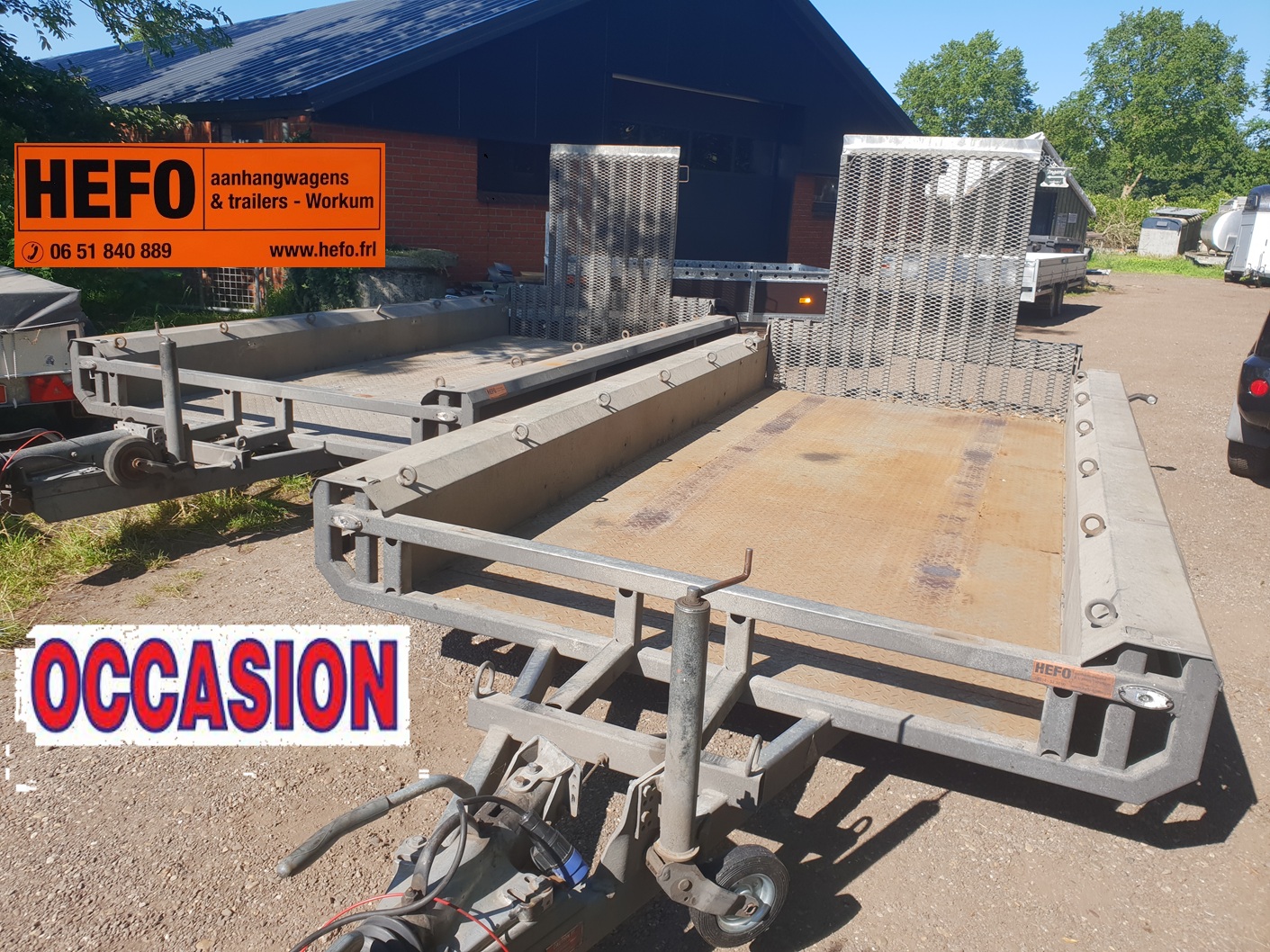 Strakke, Henra hoogwerker-transporter, 3500 kg/ 3 asser 4.00 x 1.80 mtr.
