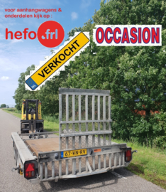 Verkocht, Henra hoogwerker-transporter, 3500 kg/ 3 asser 4.00 x 1.80 mtr.