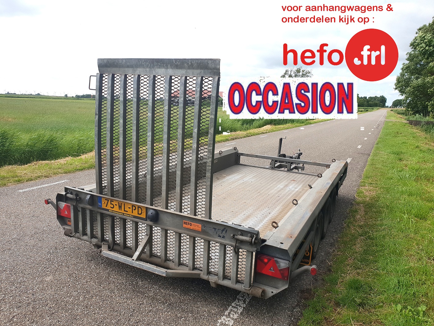 Strakke, Henra hoogwerker-transporter, 3500 kg/ 3 asser 4.00 x 1.80 mtr.