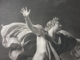 Antieke, grote, gravure; Orpheus and Eurydice