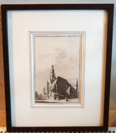 HOORN; de grote kerk -  Antieke ets (1750)