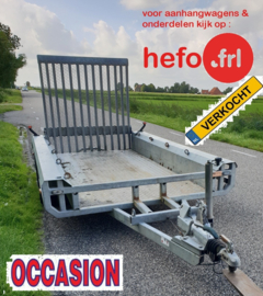 Henra - 2700 kg. geremde MACHINE-TRANSPORTER 3.00 x 1.50 / klep 1.50 mtr.