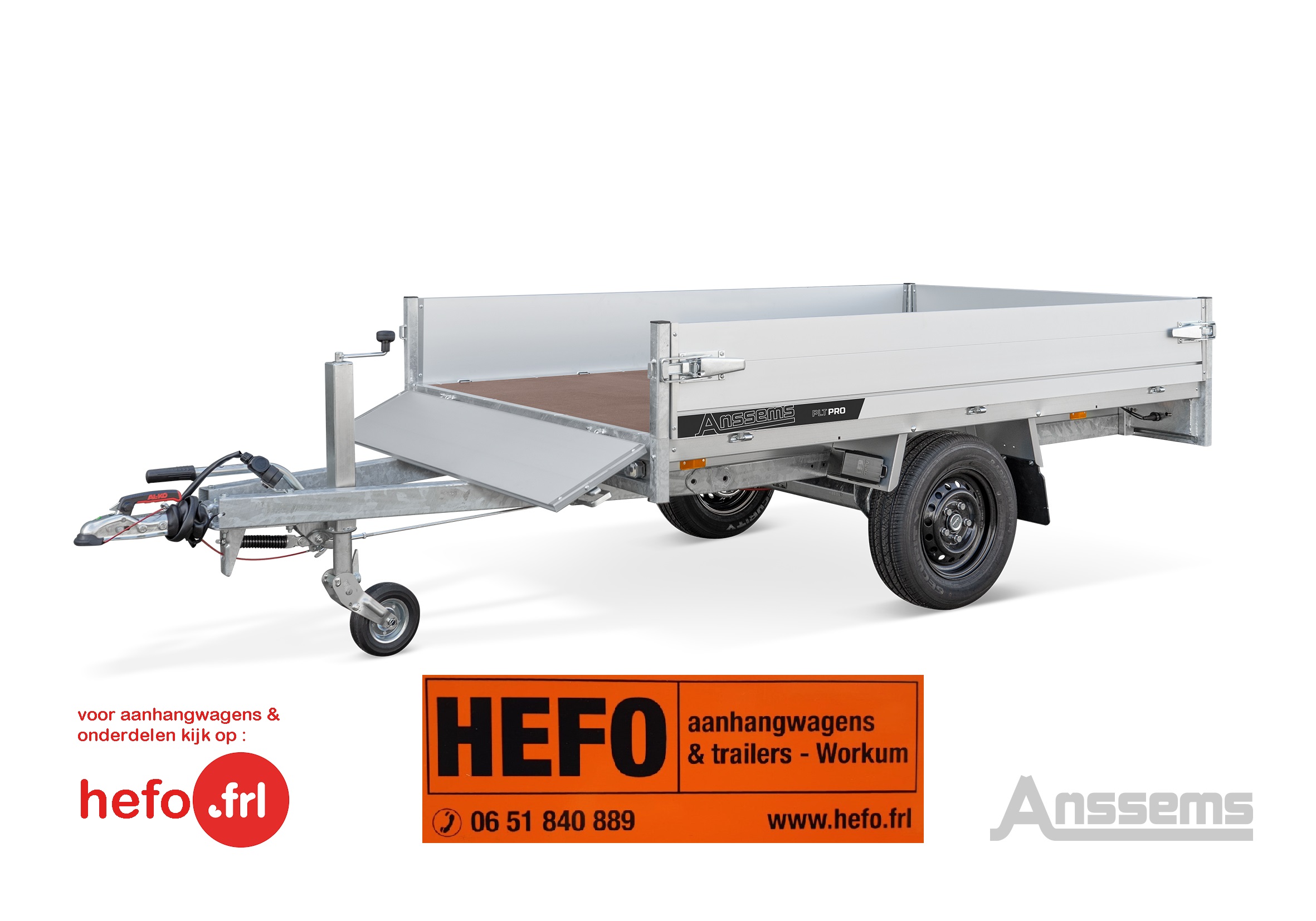 PLT1 - PRO enkelas 1350 kg geremd 2.51 x 1.50 mtr.