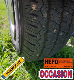 Hapert 1300 kg  geremde, enkelas, GESLOTEN, bakwagen 3.00 x 1.30 x 1.20 mtr.