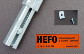 klemplaatje met bout voor hoekrong/ hoekpaal Hulco en Anssems