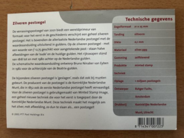 Zilveren.999 - gelegenheids POSTZEGEL uit 2001 in lederen lijst