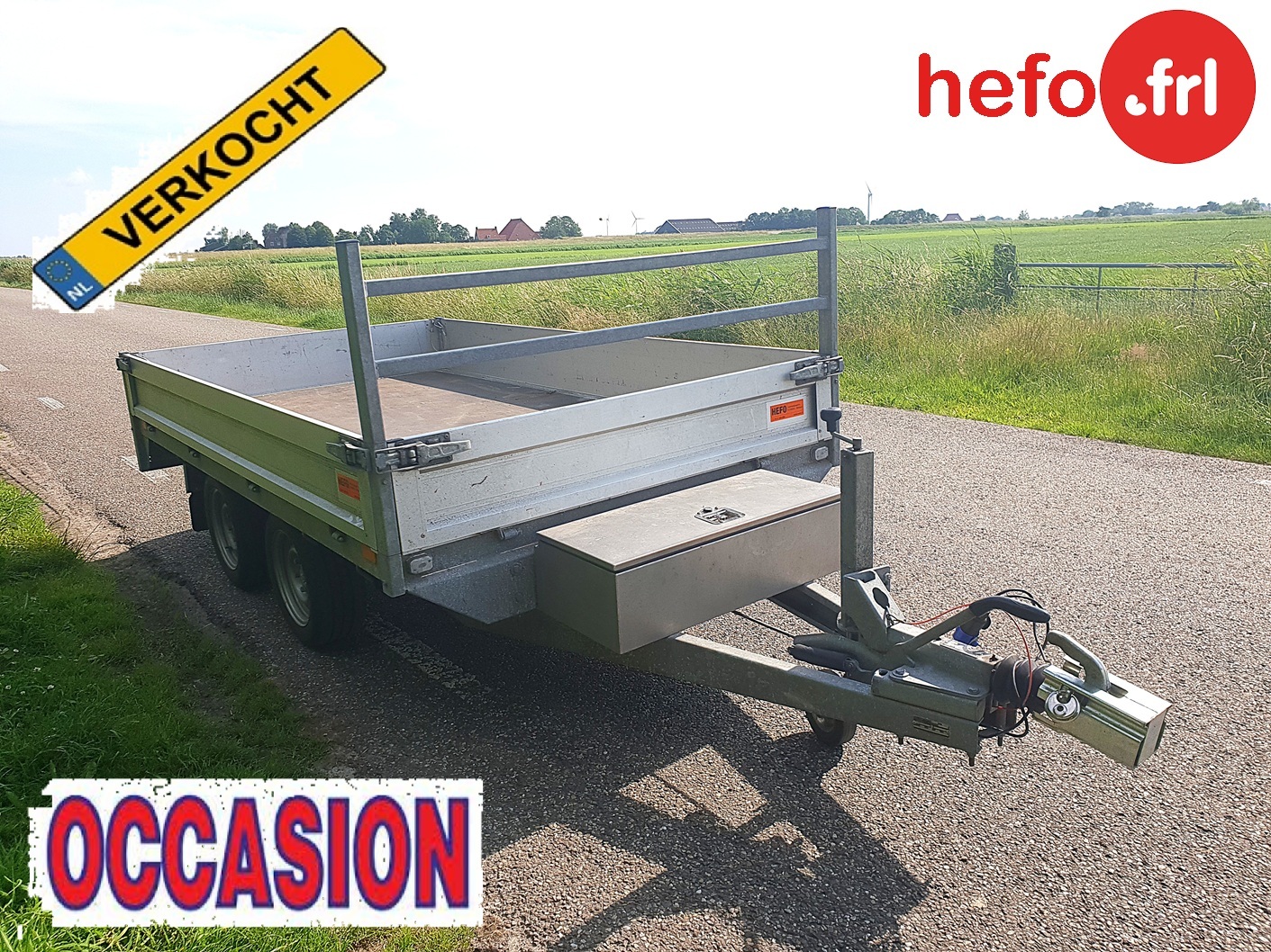 Jonge, nette, SARIS C 2000 kg  tandemas plateauwagen 3.05 x 1.70 mtr.
