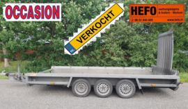 Verkocht, Henra hoogwerker-transporter, 3500 kg/ 3 asser 4.00 x 1.80 mtr.