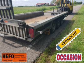 Verkocht, Henra hoogwerker-transporter, 3500 kg/ 3 asser 4.00 x 1.80 mtr.