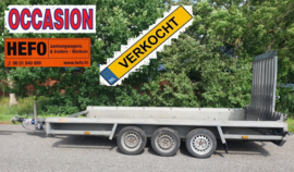 Verkocht, Henra hoogwerker-transporter, 3500 kg/ 3 asser 4.00 x 1.80 mtr.
