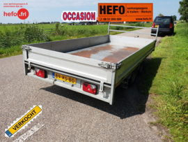 Jonge, nette, SARIS C 2000 kg  (oprij-) plateauwagen met rijplaten 4.10 x 1.85 mtr.