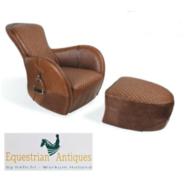 Bruin lederen Saddle chair / zadelstoelen - NIEUW uit voorraad