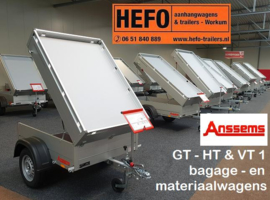 Bagage- en materiaalwagens bij HEFO Workum, de Anssems GT HT en VT1 serie