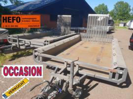 Verkocht, Henra hoogwerker-transporter, 3500 kg/ 3 asser 4.00 x 1.80 mtr.