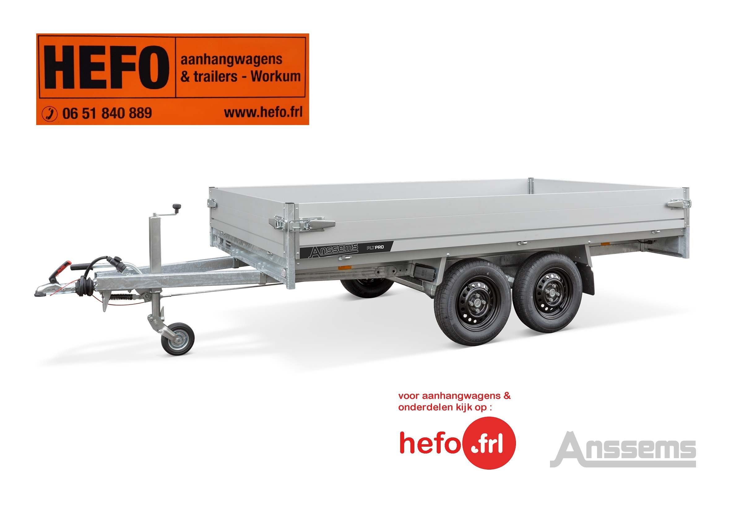 PLT-2 PRO tandemas 1350 kg geremd 3.05 x 1.50 mtr.