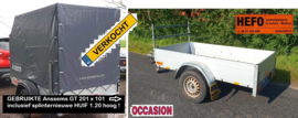Nette aanhanger - Anssems GT-O 750 kg. 2.01 x 1.01 mtr. en NIEUWE  huif 1.20 hoog