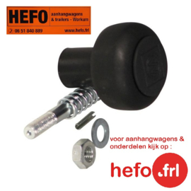 Knop met stift en veer  t.b.v.  WW uitklapbare steunpoten