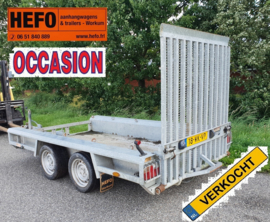 Henra - 2700 kg. geremde MACHINE-TRANSPORTER 3.00 x 1.50 / klep 1.50 mtr.
