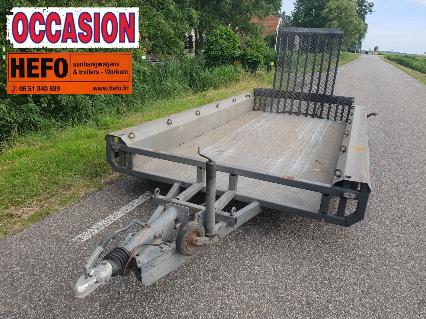 Strakke, Henra hoogwerker-transporter, 3500 kg/ 3 asser 4.00 x 1.80 mtr.