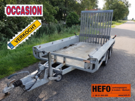 Henra - 2700 kg. geremde MACHINE-TRANSPORTER 3.00 x 1.50 / klep 1.50 mtr.