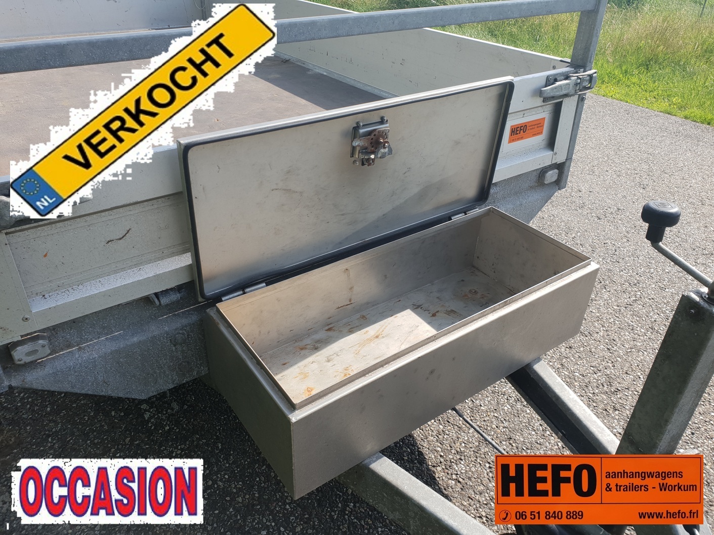 Jonge, nette, SARIS C 2000 kg  tandemas plateauwagen 3.05 x 1.70 mtr.