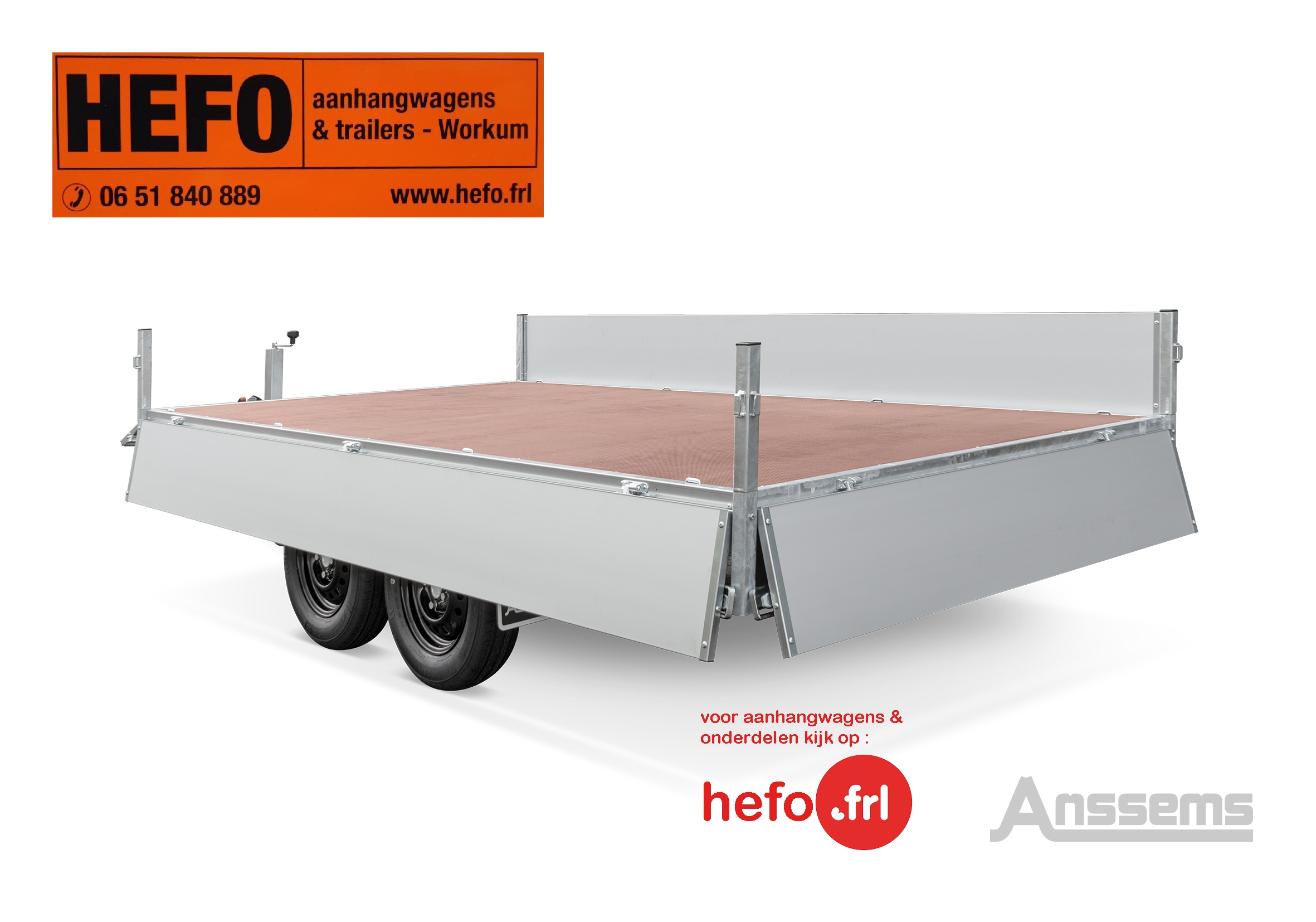 PLT-2 PRO tandemas 2000 kg geremd 3.05 x 1.50 mtr.