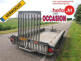 Verkocht, Henra hoogwerker-transporter, 3500 kg/ 3 asser 4.00 x 1.80 mtr.