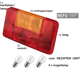 set kogellampen t.b.v. Radex 5001 unit RECHTS (3 st)