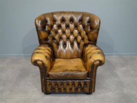 Vintage Lederen Chesterfield arm Fauteuil