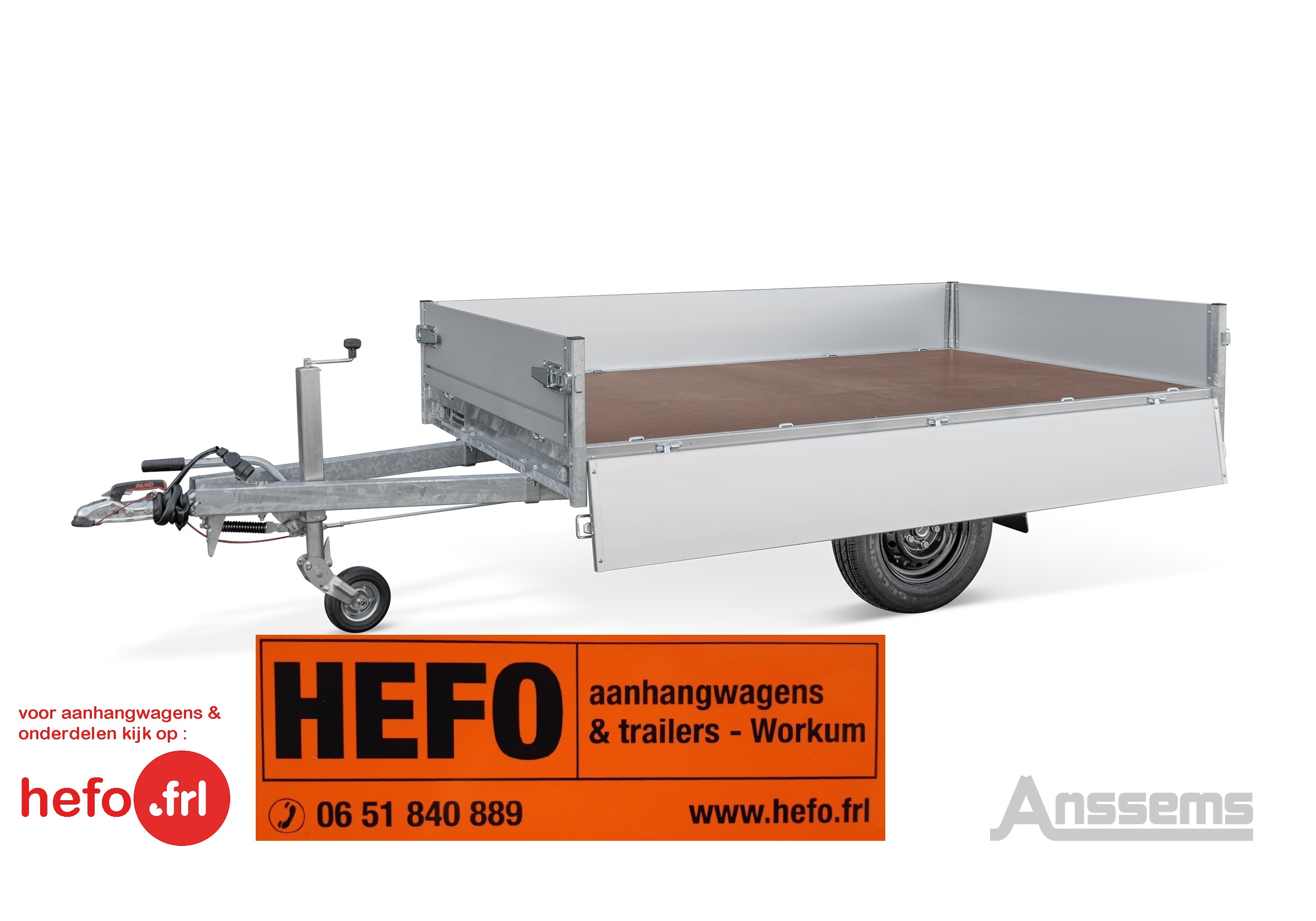 PLT1 - PRO enkelas 1350 kg geremd 2.51 x 1.50 mtr.