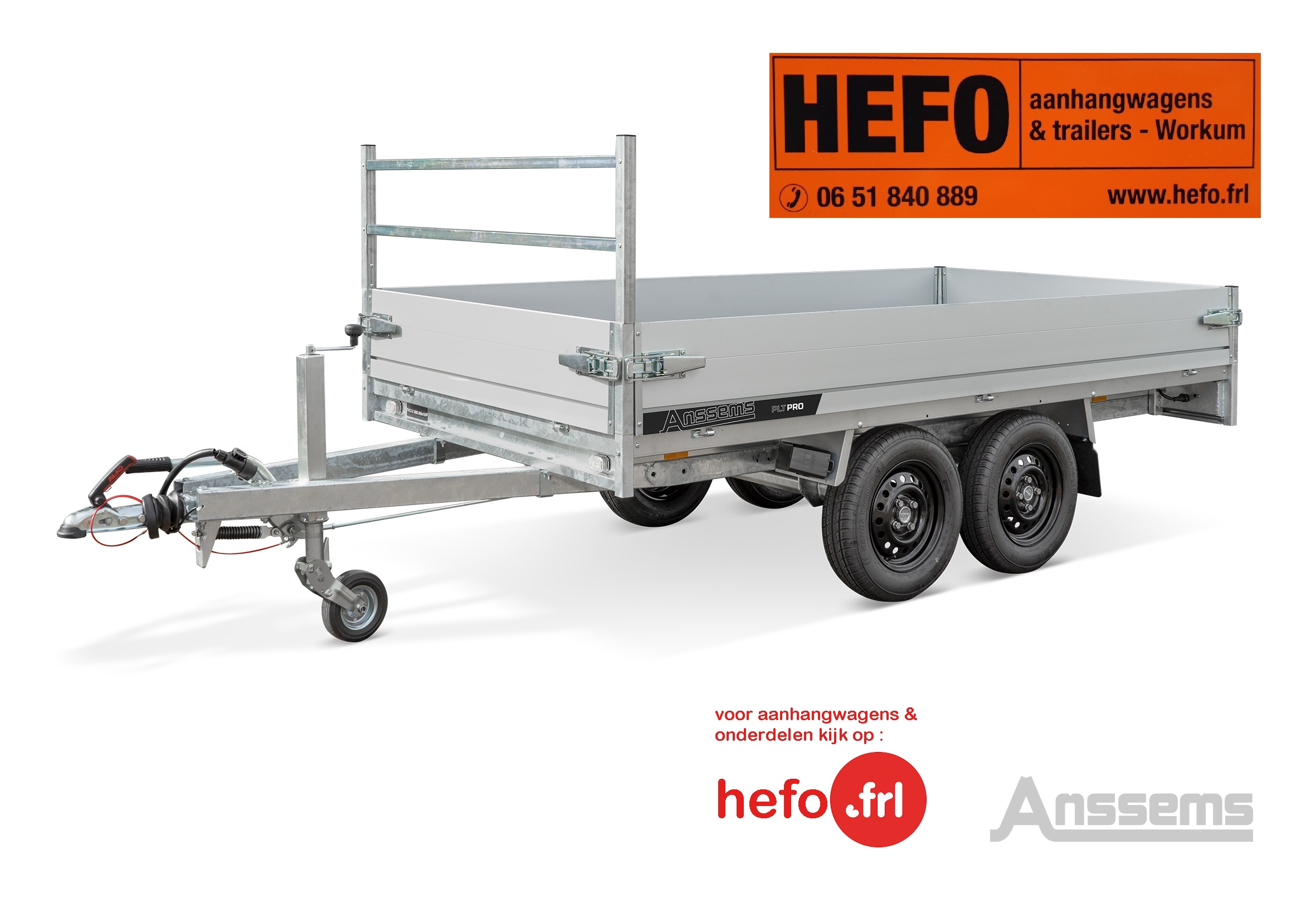 PLT-2 PRO tandemas 1350 kg geremd 3.05 x 1.50 mtr.