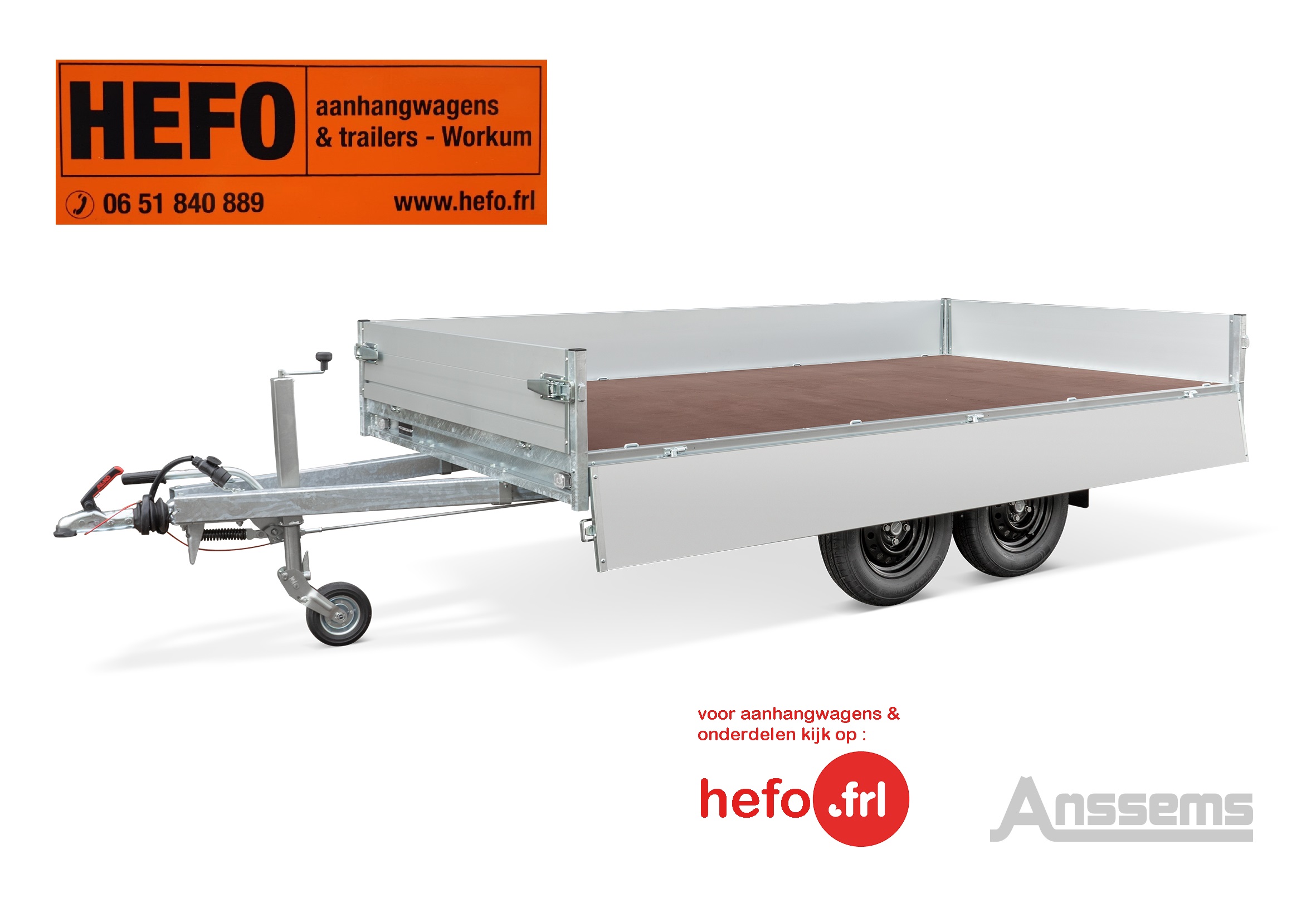 PLT-2 PRO tandemas 2000 kg geremd 2.51 x 1.50 mtr.