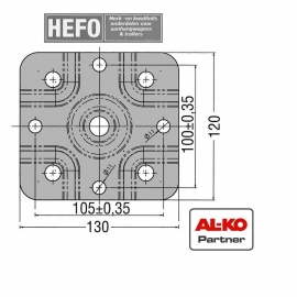 AL-KO wegklapbare neuswielklem Ø 48 mm. 90° kantelbaar