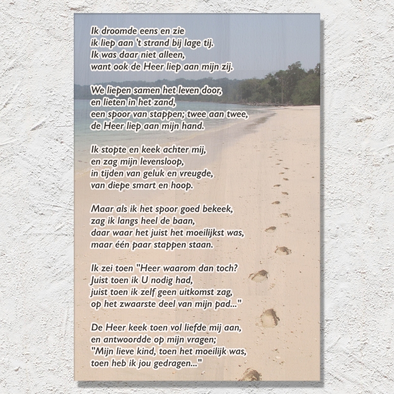 Verwonderlijk Foot steps in the sand (Size (20x30 - 40x60): 20x30,White wash FN-49