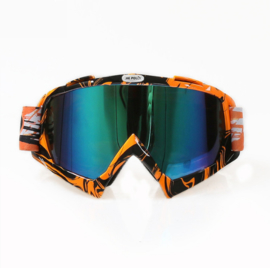 Skibril  luxe lens blauw  evo frame oranje / zwart  N type 4