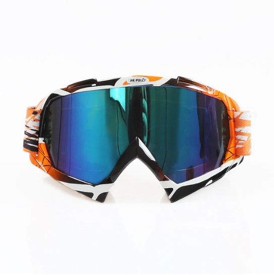 Skibril  luxe lens blauw  evo frame oranje / zwart N type 10