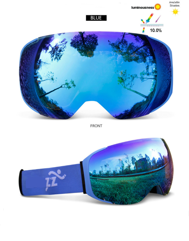 Mentaliteit hoek US dollar Skibril met EXTRA magnetische lens All bleu frame blauw AX type 5 Cat. 0  tot 4 - ☀/☁ | Ski bril AX type duo lens | wintersportwarenhuis.nl