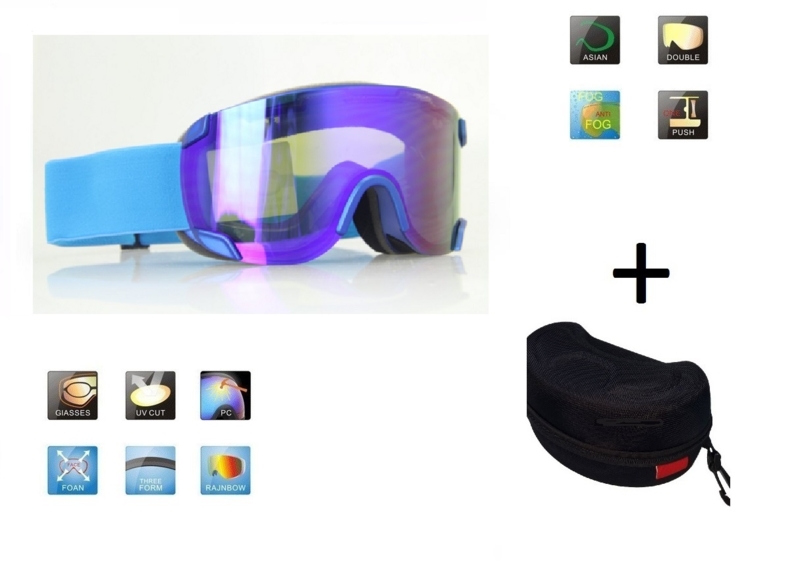 Skibril snowboard Goggles lens spiegel blauw frame Blauw Z type 3 Cat. 3 tot 4 - ☀/☁