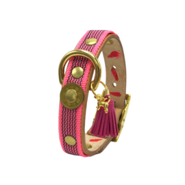 PINK BARDOT DOG COLLAR