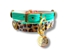 LUIPAARD PRINT HALSBAND TURQUOISE