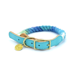 TIFFANY BLUE | ROPE DOG COLLAR | LEATHER